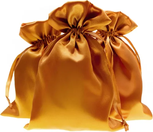 Miniatura 24 de Bolsas con cordón de satén azul bebé para regalo y recuerdo de boda, 5 x 8 pulgadas, 50 por paquete