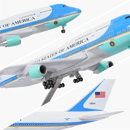 Miniatura 5 de 24-Hours 18" 1:130 Modelo Jet United States Air Force One Plane B747 Modelo Kits de aviones de exhibición de avión fundido a presión para adultos