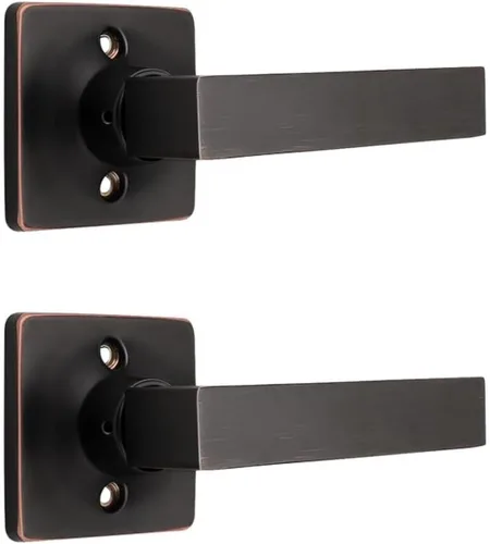 Miniatura 7 de Mengico Paquete de 1 manija de puerta de paso interior negro mate, mango resistente sin bloqueo para puertas de armario y pasillo, reversible