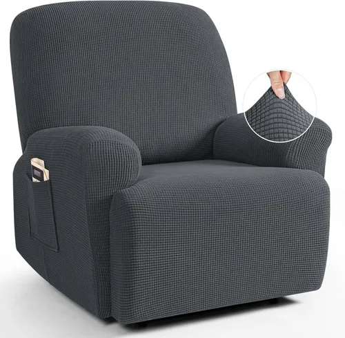 Miniatura 67 de TAOCOCO Funda reclinable de 4 piezas, funda elástica para sofá reclinable de 4 piezas, funda reclinable con 1 asiento, protector suave, fundas