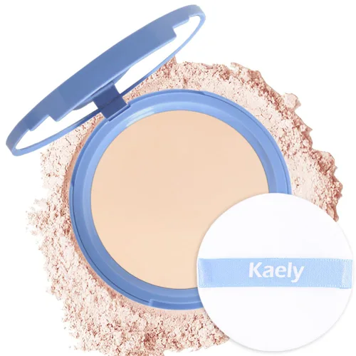 Miniatura 12 de Polvos compactos de control de aceite para el rostro de Kaely, polvo compacto mate de perfección, maquillaje de acabado duradero a prueba de agua