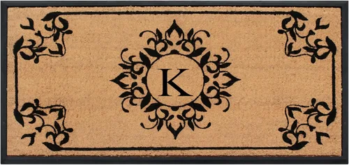 Miniatura 14 de A1HC - Tapete de puerta con monograma de fibra de coco natural para puerta delantera, 24 x 48, felpudo duradero tratado anti-desprendimiento