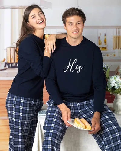 Miniatura 3 de AW BRIDAL Pijamas a juego de 4 piezas para regalos de parejas, conjuntos de pijamas ligeros 100% algodón para mujeres y hombres