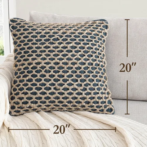 Miniatura 3 de Boho Living Jada 2 Fundas Decorativas para Almohadas de Tiro, Relleno de Almohada No Incluido, Diseño Tejido Premium, Decoración de Sala de Estar
