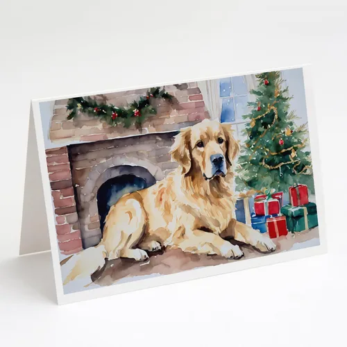 Miniatura 165 de Caroline's Treasures DAC2753GCA7P Paquete de 8 tarjetas de felicitación navideña acogedora de Husky siberiano Tarjetas en blanco con sobres