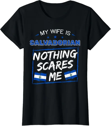 Miniatura 54 de Camiseta con la bandera de raíces salvadoreñas de El Salvador My Wife Is Salvadoran Roots, Negro