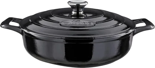 Miniatura 14 de La Cuisine - Cacerola ovalada de hierro fundido esmaltado Dutch Oven con tapa, 5 cuartos de galón, esmalte interno negro mate para hornear pan