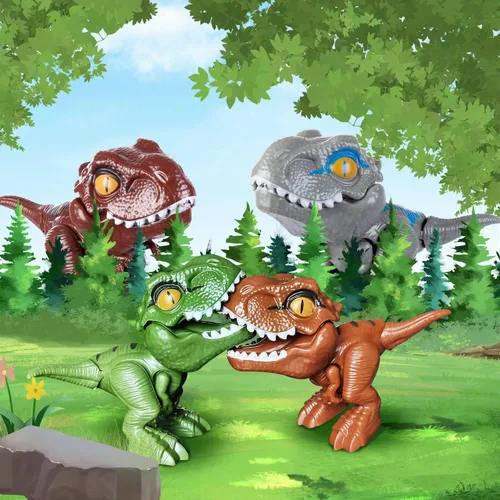 Miniatura 5 de Berry President Juguetes de dinosaurio para niños de 3 a 5 años, títeres de dinosaurios, figuras de acción de tiranosaurio Rex con bocas móviles