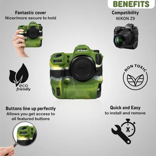 Miniatura 3 de Funda de cámara para Nikon Z9 - Funda protectora de silicona para cámara réflex digital, jaula desmontable, a prueba de golpes, a prueba de polvo