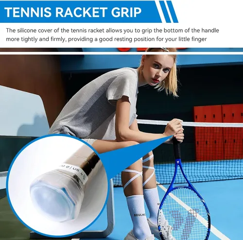 Miniatura 6 de Cubierta de extremo de raqueta de tenis, tapa de extremo de mango de raqueta de tenis, cubiertas traseras de silicona, accesorios deportivos