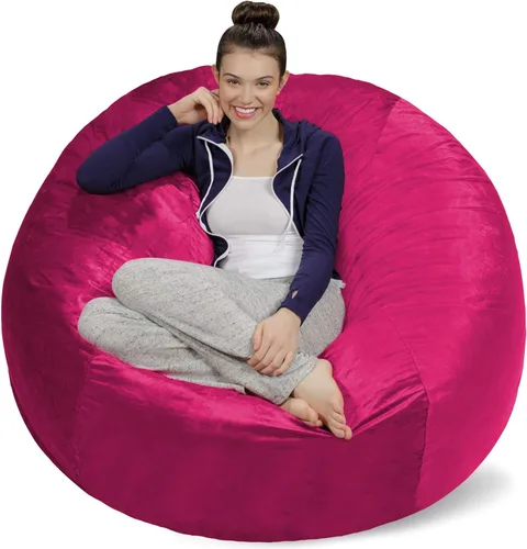 Miniatura 33 de Sofa Sack Funda para silla puff solamente, sin relleno, cómoda funda de repuesto para silla redonda, 5 pies, color carbón Carbón - Solo funda