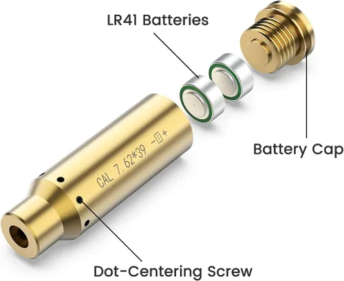 Miniatura 2 de Feyachi Láser de avistamiento de calibre .223 0.219 in/0.354 in Red Dot Laser Boresighter para pistola pistola con interruptor de cola incluido