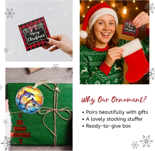 Miniatura 4 de Adornos de delfines para árbol de Navidad, adorno de delfín, regalos costeros para mujeres, hombres, adornos de Navidad costeros para árbol, adorno