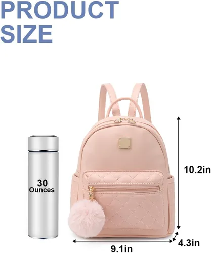 Miniatura 28 de Mini mochila de moda para niñas, bolso pequeño lindo de cuero a cuadros para mujer, mochilas pequeñas, Negro -, Mini mochila de moda para niñas