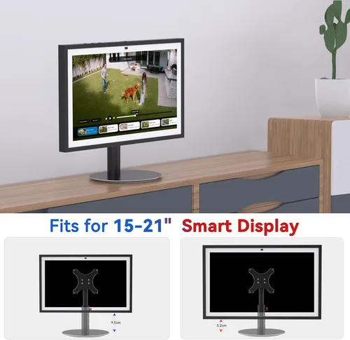 Miniatura 3 de Soporte para Echo Show 15 (1ª, 2ª generación), Echo Show 21 con diseño giratorio e inclinable, ajustes de altura de 4 niveles, soporte de montaje