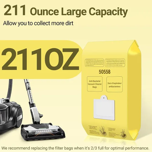 Miniatura 6 de 50558 Bolsas de vacío de repuesto para recipiente Kenmore tipo C/Q 5055, 50555, 50557, 50558 y Pana·sonic tipo C-5, C-18, 200 Series, 400 Series