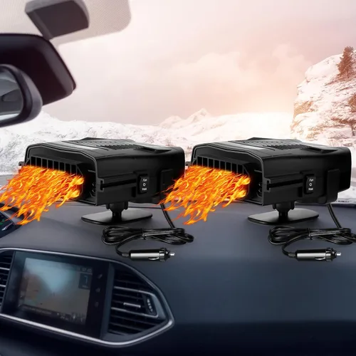 Baquler 2 Piezas 12 V 150 W Calentador de Coche Ventilador Invierno Desempañador y Descongelador de Parabrisas Calentadores de Asiento 2 en 1