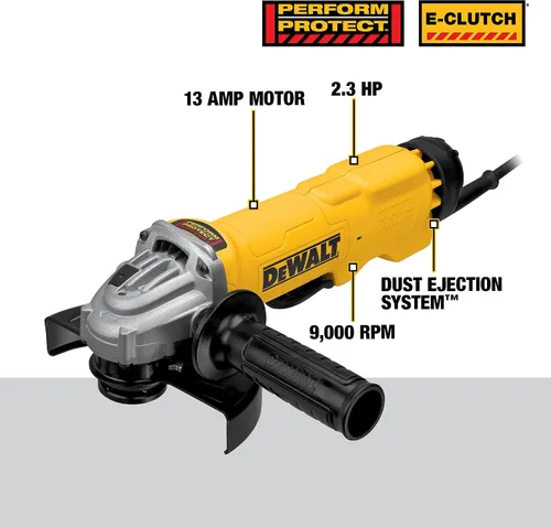 Miniatura 3 de DEWALT Amoladora angular, 6 in., 13 Amp, 9,000 RPM, embrague electrónico, sistema de expulsión de polvo, sin bloqueo, amoladora eléctrica (DWE43144N)