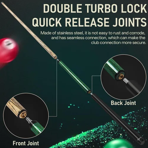 Miniatura 3 de Kmise Break Jump Cue Stick, palo de piscina de 11/21/25 onzas para roturas explosivas y saltos sin esfuerzo, taco de piscina pesado de 42/56 Verde