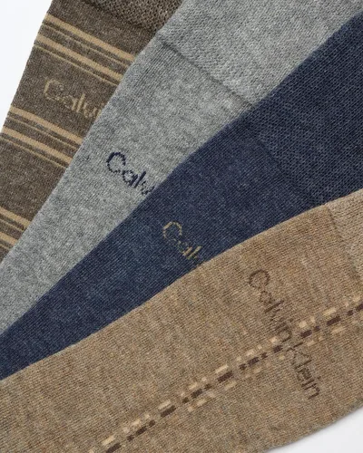 Miniatura 5 de Calvin Klein Calcetines de vestir para hombre - Calcetines de mezcla de algodón patrones y sólidos (paquete de 4)