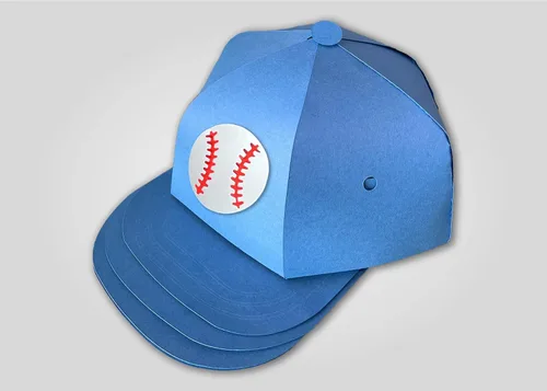 Miniatura 6 de Caja de regalo para gorra de béisbol (2 juegos), piezas de caja de regalo de gorra de béisbol azul, idea de regalo de kit de manualidades, 6 x 7.5 x