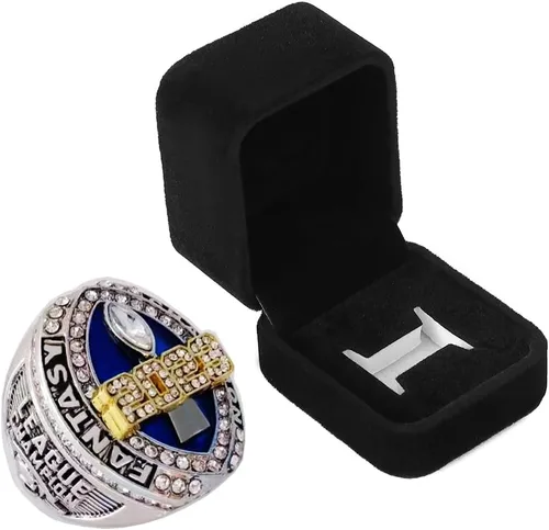 Anillo de campeonato de fútbol de fantasía 2023 Premio Trofeo Premio Deporte MVP Ganador Campeón Anillo con caja