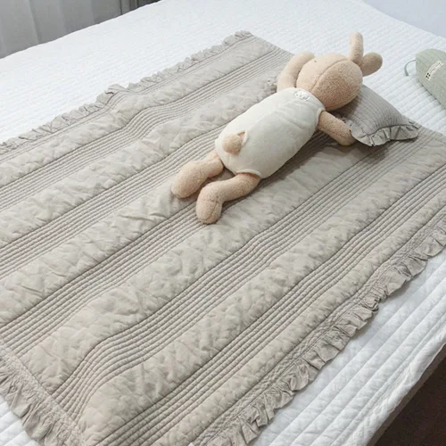 Colcha y manta 100% algodón para bebés y niños pequeños, 39.4 x 51.2 pulgadas, fabricada en Corea, multiusos, alta densidad de 60 hilos, uso en