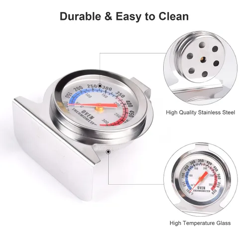 Miniatura 6 de Termómetro de horno de acero inoxidable para horno eléctrico/de gas, termómetro para ahumar parrilla de cocina (122.0-572.0 °F/100-600°F) (2)