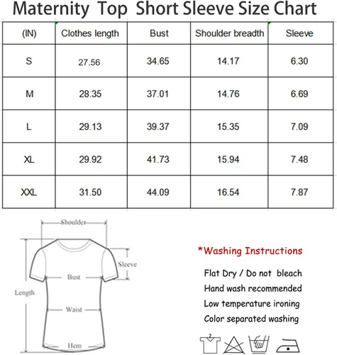 Miniatura 6 de Bearsland Camisetas de maternidad de manga corta con cuello redondo ropa de embarazo
