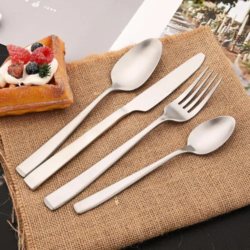 Miniatura 6 de Cuchillo de cena de 8 piezas, acero inoxidable 18/10 de plata mate para el hogar, restaurante, fiesta, uso diario de mantequilla (9 pulgadas)