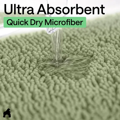 Miniatura 14 de Gorilla Grip - Tapete de baño de felpilla gruesa, suave y absorbente, secado rápido, de microfibra, con reverso de caucho, para piso de ducha, Nube