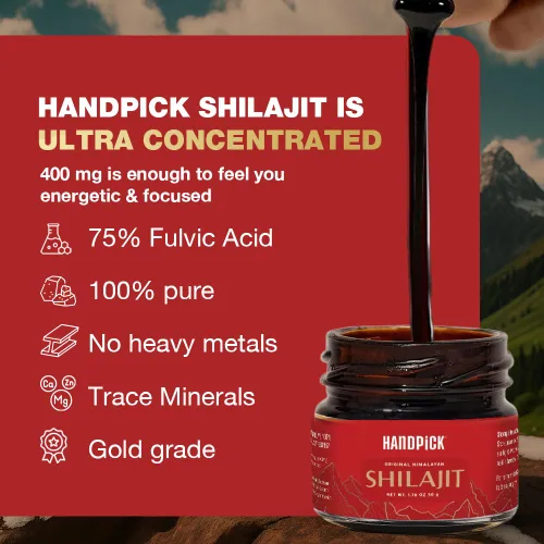 Miniatura 2 de HANDPICK Resina Shilajit pura del Himalaya ultra concentrada de 400 mg 75% de ácido fúlvico, más de 85 minerales Sensación masculina, alta