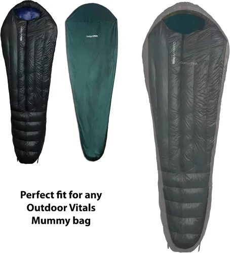Miniatura 5 de Outdoor Vitals Forro para saco de dormir (carbón, rectangular/micro poliéster)
