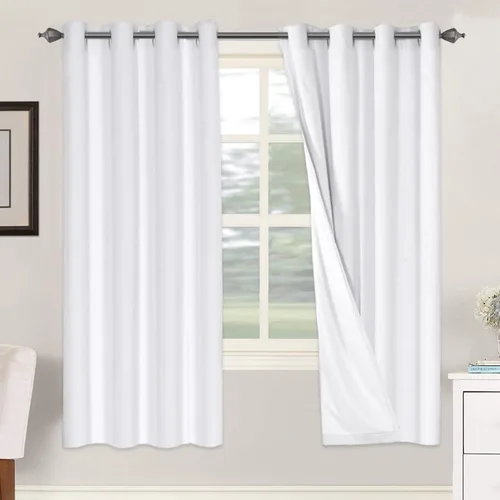 Miniatura 126 de H.VERSAILTEX Cortinas opacas de lino de 72 pulgadas de largo, 100% absolutamente opacas, con aislamiento térmico, con textura de lino, cortinas