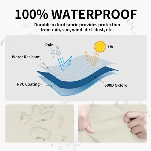Miniatura 3 de Easy-Going Funda para Silla Apilable de Exterior Resistente, Funda para Silla de Patio Impermeable, Funda para Muebles de Exterior Resistente al
