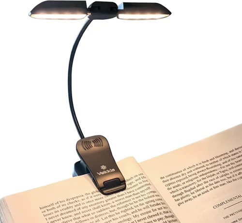 Miniatura 7 de Vekkia - Lámpara de lectura recargable con 14 LED para leer por la noche, luz de lectura para cuidar los ojos para libros en la cama, ajustable