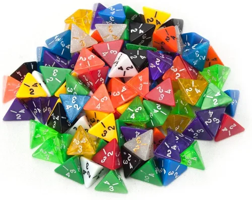 Wiz Dice Dados poliédricos aleatorios a granel (paquete D4-100) – Dados poliédricos para juegos de rol en colores únicos – Accesorios DND para