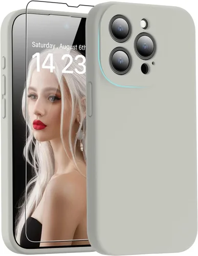 Miniatura 69 de DEENAKIN Funda de silicona compatible con iPhone 12 con protector de pantalla, mejora la protección de la cámara, funda protectora suave y flexible