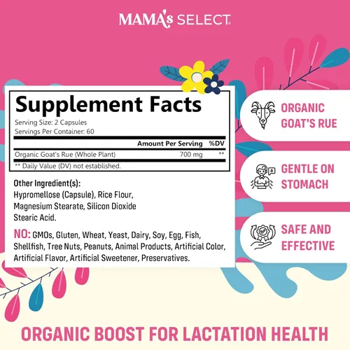 Miniatura 5 de Mama's Select Paquete de apoyo a la lactancia – Goat's Rue + Fenogreco – Apoyo a la lactancia materna a base de hierbas para el suministro de leche