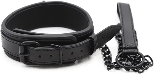 Miniatura 2 de Collar punk de cuero para cuello con correa de cadena, accesorio de gargantillas de escenario para cosplay, Cuero, Sin gemas.
