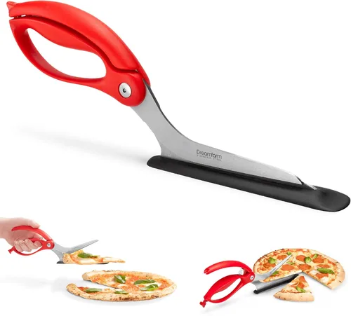Miniatura 10 de Dreamfarm Scizza Tijeras de pizza 2 en 1 fáciles y ergonómicas con cuchillas de acero inoxidable y servidor de rebanadas antiadherente, color negro