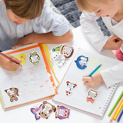 Miniatura 5 de 112 calcomanías de animales de apoyo emocional, paquete de calcomanías de afirmación para adultos, lindos amigos inspiradores para botellas de agua