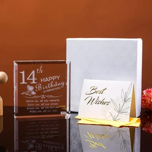 Miniatura 5 de Movdyka Ideas de regalo para niñas de 14 años, divertidos bloques de cristal grabados personalizados detrás de todos los recuerdos, regalos de feliz