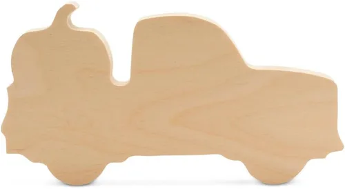 Recorte de madera de camión de calabaza grueso para manualidades de 4 pulgadas, paquete de 5 recortes de madera de Halloween para decoración de