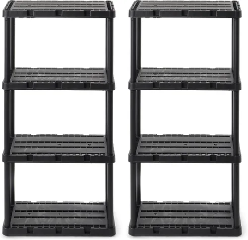 Miniatura 16 de Gracious Living Knect-A-Shelf - Paquete de 3 estantes de almacenamiento ligeros, organizador ventilado de 3 estantes para el hogar, garaje, sótano