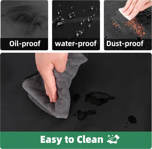 Miniatura 2 de Delantal Impermeable de Servicio Pesado - para Adultos Unisex, Ultraligero, Delantal de Trabajo Industrial Resistente a Químicos Negro-1 paquete