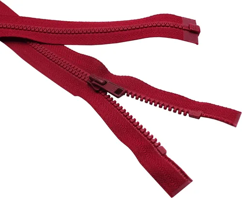 Miniatura 2 de YKK # 3 - Chaqueta ligera moldeada Vislon Cameo rojo con cremallera separada - Elige tu longitud - Color: rojo camafeo # 520 - Hecho en los Estados