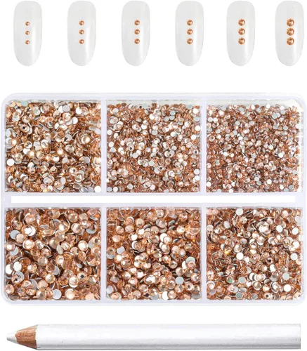 Miniatura 31 de Beadsland 7200 piezas de diamantes de imitación con parte trasera plana, gemas de cristal AB para uñas diamantes de imitación de cristal redondos