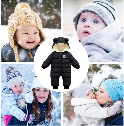 Miniatura 2 de Happy Cherry Baby Snowsuit Winter Coat Warm Hoodie Romper Puffer Jacket