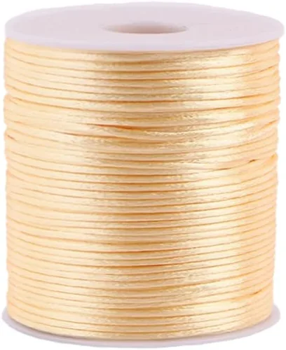 Miniatura 10 de 2.0 mm x 110 yardas de cordón de satén de nailon para abalorios, hilo trenzado para nudos chinos, rattail, macramé, pulseras, collares, fabricación